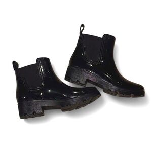 Black Glossy Ankle Boots